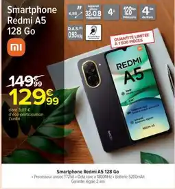 Carrefour Smartphone Redmi A5 128 Go offre