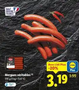 Lidl Merguez véritables offre