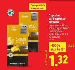 Lidl Capsules café espresso classico offre