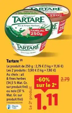 Lidl Tartare offre