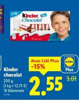 Lidl KINDER Chocolat offre