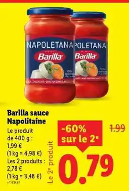 Lidl Barilla sauce Napolitaine offre