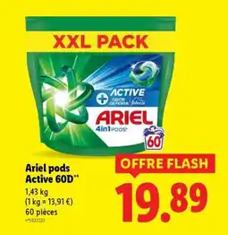 Lidl Ariel pods Active 60D offre