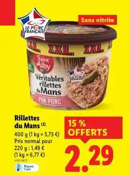 Lidl RILLETTES DU MANS offre