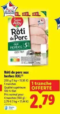 Lidl Rôti de porc aux herbes XXL offre
