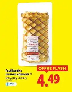Lidl Feuillantine saumon-épinards offre
