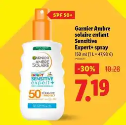 Lidl Garnier Ambre solaire enfant Sensitive Expert+ spray offre