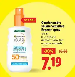 Lidl Garnier ambre solaire Sensitive Expert+ spray offre