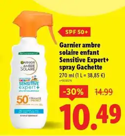 Lidl Garnier ambre solaire enfant Sensitive Expert+ spray Gachette offre