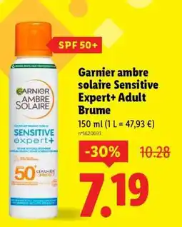 Lidl Garnier ambre solaire Sensitive Expert+ Adult Brume offre