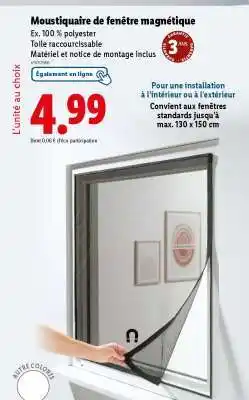 Lidl Moustiquaire de fenêtre magnétique offre