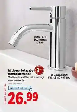 Lidl Mitigeur de lavabo monocommande offre