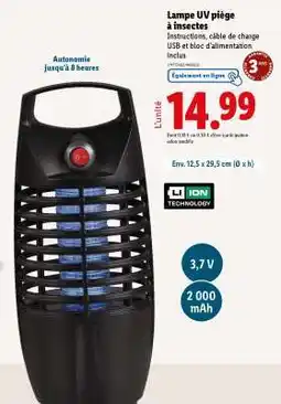 Lidl Lampe UV piège à insectes offre