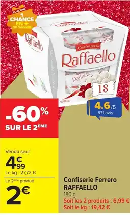 Carrefour Market RAFFAELLO Confiserie Ferrero offre