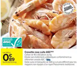 Carrefour Market Crevette rose cuite ASC offre