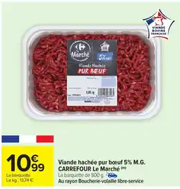 Carrefour Market Viande hachée pur bœuf 5% m.g. carrefour le marché offre