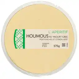 Carrefour Houmous au yaourt Grec pois chiches et citron vert L' APERITIF offre