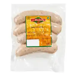Carrefour 4 andouillettes pur porc nature LA BRESSE offre