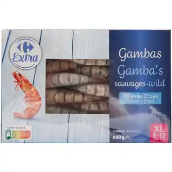 Carrefour CARREFOUR EXTRA Gambas sauvages entières crues congelées offre