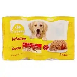 Carrefour CARREFOUR COMPANINO VITALIVE Terrines pour chiens offre