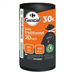 Carrefour CARREFOUR 20 sacs poubelle 30 L offre