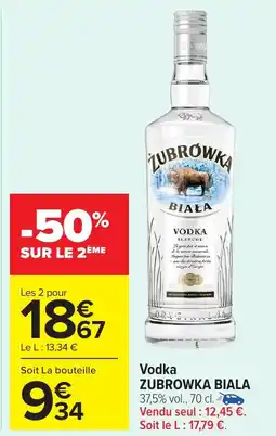 Carrefour Market ZUBROWKA BIALA Vodka offre