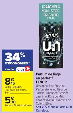 Carrefour Market LENOR Parfum de linge en perles offre