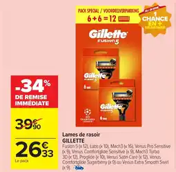 Carrefour Market GILLETTE Lames de rasoir offre