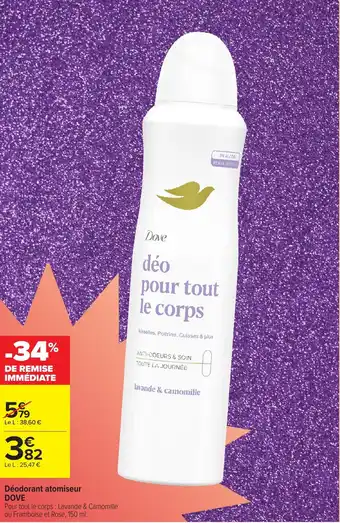Carrefour Market DOVE Déodorant atomiseur offre