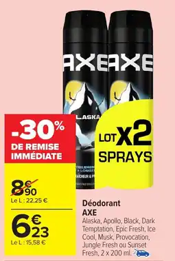 Carrefour Market AXE Déodorant offre