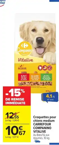 Carrefour Market CARREFOUR COMPANINO VITALIVE Croquettes pour chiens medium offre