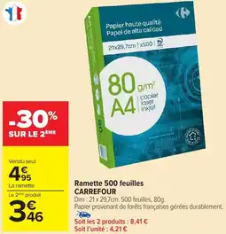 Carrefour Market CARREFOUR Ramette 500 feuilles offre