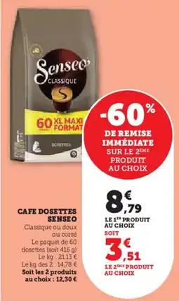 Hyper U SENSEO Cafe dosettes offre