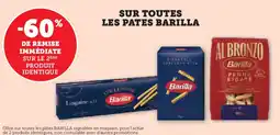 Hyper U BARILLA Sur toutes les pates offre