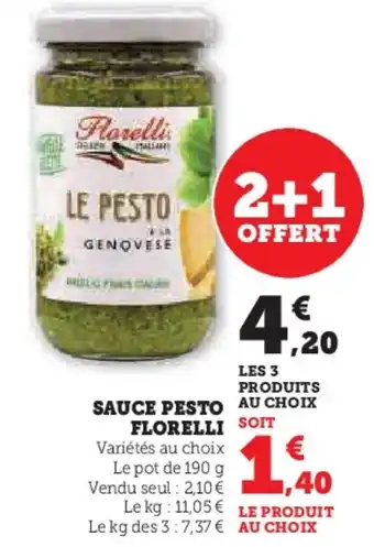 Hyper U FLORELLI Sauce pesto offre