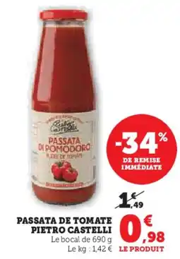 Hyper U CASTELLI Passata de tomate pietro offre