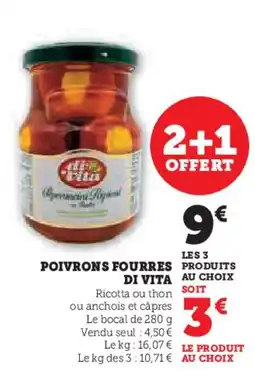 Hyper U DI VITA Poivrons fourres offre