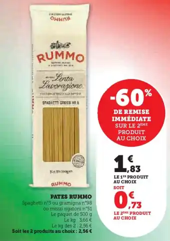 Hyper U RUMMO Pates offre