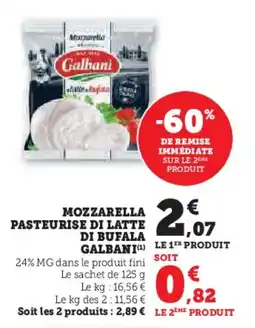 Hyper U GALBANI Mozzarella pasteurise di latte di bufala offre