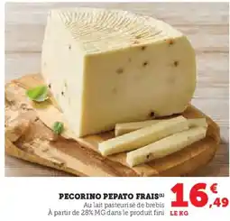 Hyper U Pecorino pepato frais offre