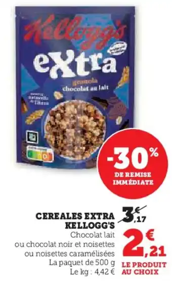 Hyper U KELLOGG'S Cereales extra offre
