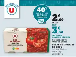 Hyper U U Pulpe de tomates en de offre