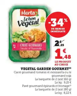 Hyper U HERTA Vegetal garden gourmet offre