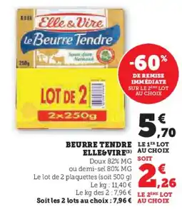 Hyper U ELLE&VIRE Beurre tendre offre