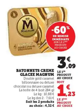 Hyper U MAGNUM Batonnets creme glacee offre
