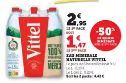 Hyper U VITTEL Eau minerale naturelle offre