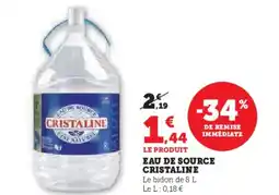 Hyper U CRISTALINE Eau de source offre