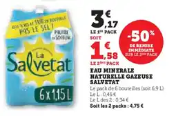 Hyper U SALVETAT Eau minerale naturelle gazeuse offre