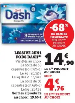 Hyper U DASH Lessive 2en1 pods offre