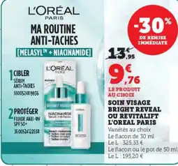 Hyper U L'OREAL PARIS Soin visage bright reveal ou revitalift offre